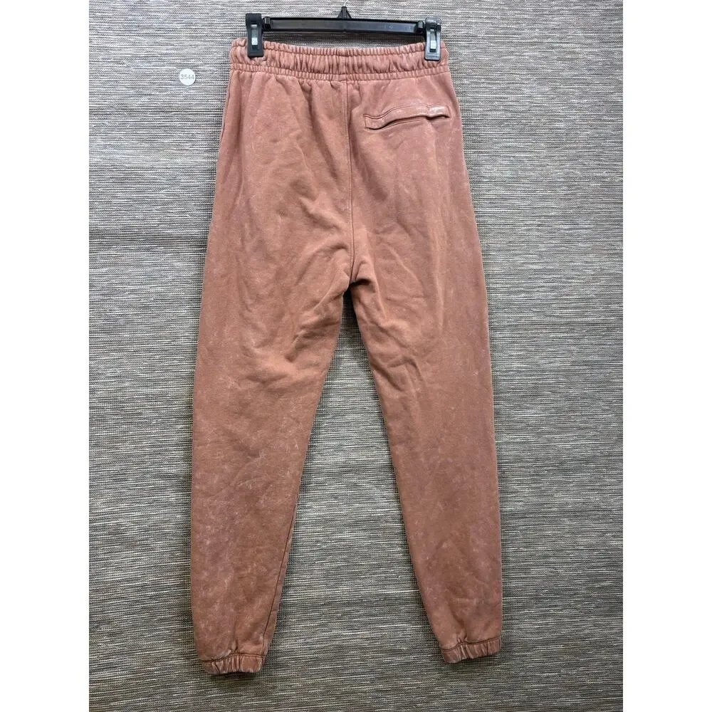 Jordan Pants Mens XS Brown Fleece Joggers Sweatpants Flight Patch Elastic Waist